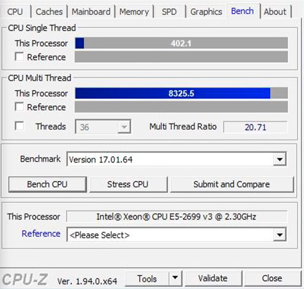 [screenshot of cpu-z test]