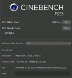 [screenshot of cinebench test]